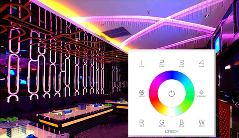 AC100~240V 4 zones Touch Panel Controller DX4 For single color/CCT/RGB/RGBW LED strip light AC100~240V 4 zones Touch Panel Controller DX4 For single color/CCT/RGB/RGBW LED strip light